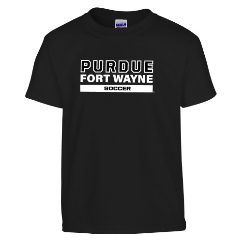  Youth Black T Shirt - Purdue University Fort Wayne Soccer
