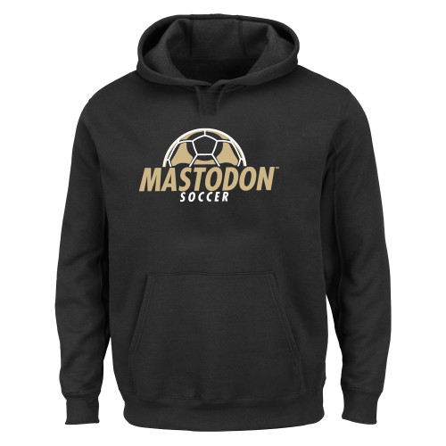  Extended Black Hoodie - Purdue University Fort Wayne Soccer Graphic