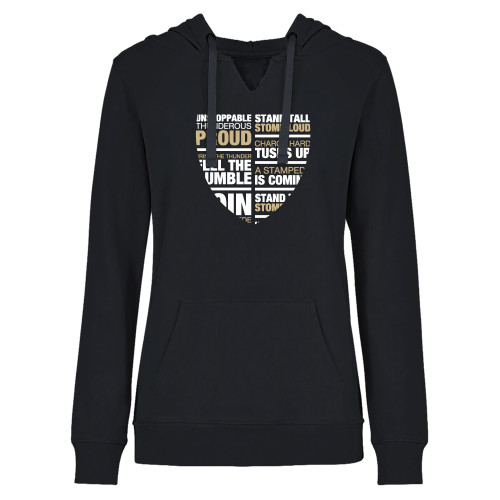  Womens Plus Black Hoodie - Purdue University Fort Wayne Shield