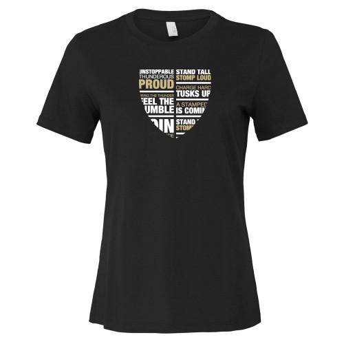  Bella + Canvas Womens Black Relaxed Cotton T Shirt - Purdue University Fort Wayne Shield
