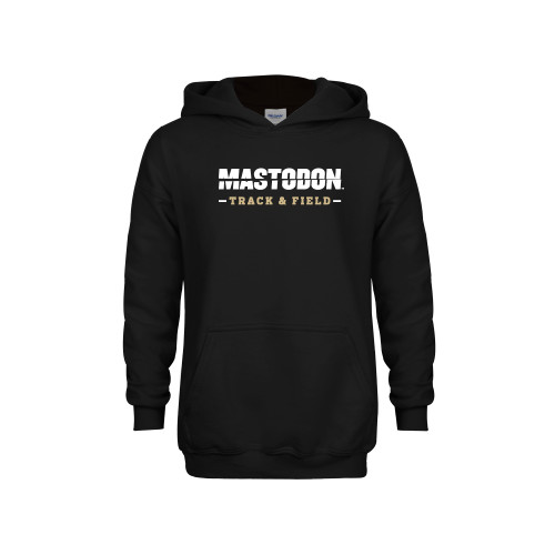  Youth Black Fleece Hoodie - Split Mastodon Track and Field
