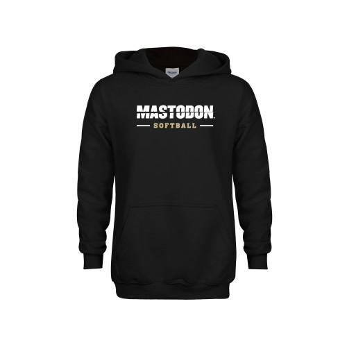  Youth Black Fleece Hoodie - Split Mastodon Softball