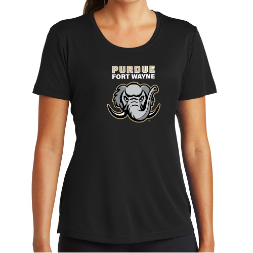  Womens Black Performance Tee - Purdue University Fort Wayne Primary Athletic Mark