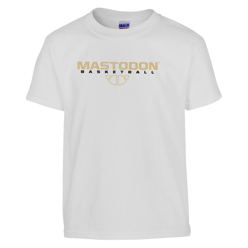  Youth White T Shirt - Purdue University Fort Wayne Basketball Graphic