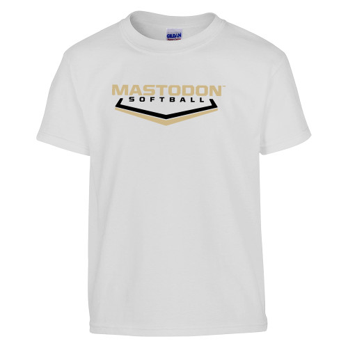  Youth White T Shirt - Purdue University Fort Wayne Softball Graphic