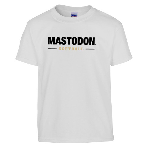  Youth White T Shirt - Mastodon Softball