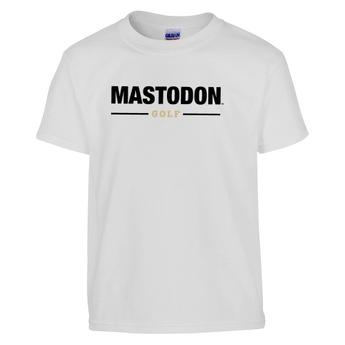  Youth White T Shirt - Mastodon Golf