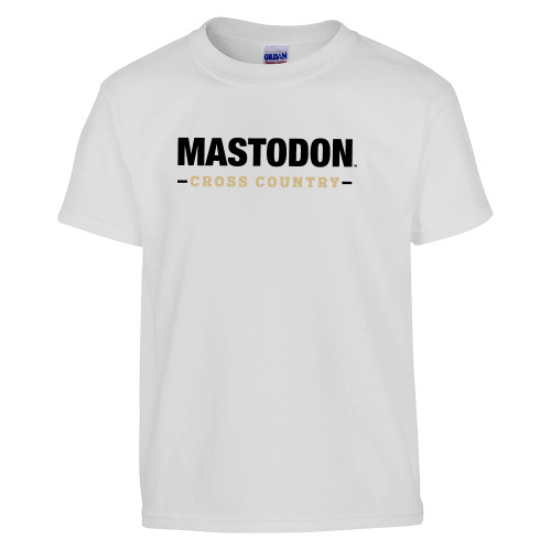  Youth White T Shirt - Mastodon Cross Country