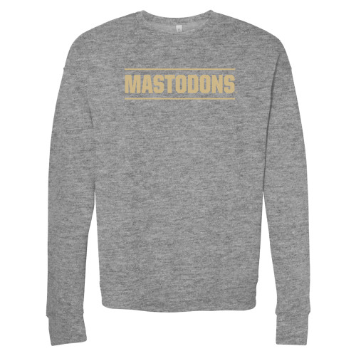  Bella + Canvas Heather Grey Fleece Crew - Mastodons Wordmark