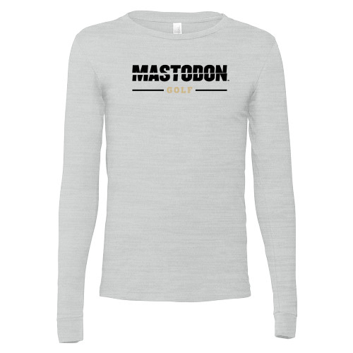 Bella + Canvas Ash Grey Jersey Cotton Long Sleeve T Shirt - Split Mastodon Golf