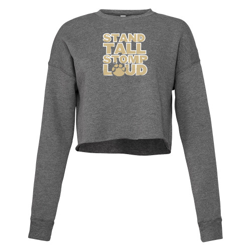  Bella + Canvas Womens Deep Heather Cropped Fleece Crew - Purdue University Fort Wayne Stand Tall