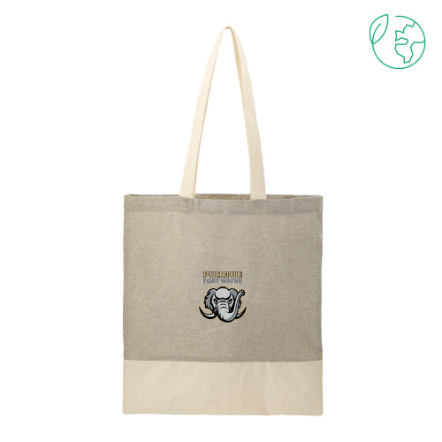  Split Recycled Grey Cotton Twill Convention Tote - Purdue University Fort Wayne Primary Athletic Mark