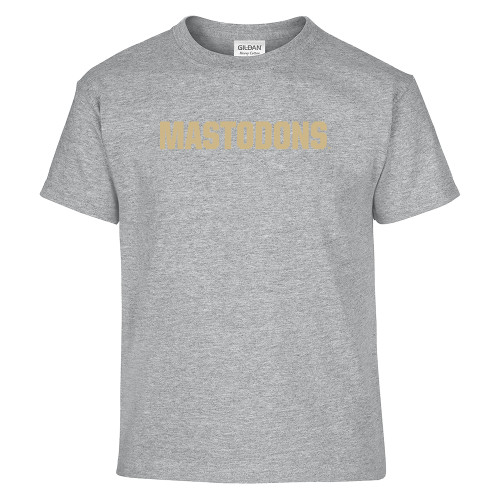  Youth Grey T Shirt - Mastodons Secondary Wordmark
