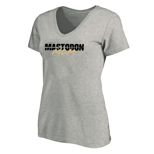  Womens Plus Heather Grey V Neck T Shirt - Purdue University Fort Wayne Mom Script