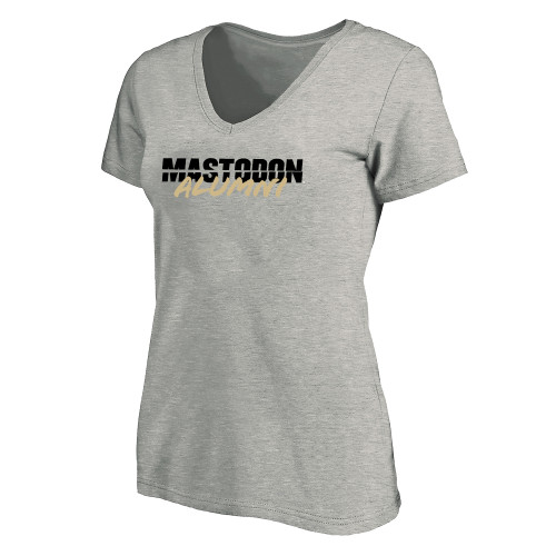  Womens Plus Heather Grey V Neck T Shirt - Purdue University Fort Wayne Alumni Script