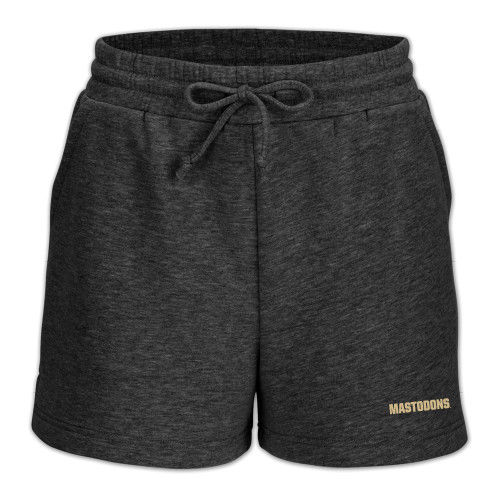  Boxercraft Womens Charcoal Heather Fleece Short - Mastodons Secondary Wordmark