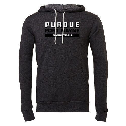  Bella + Canvas Dark Grey Heather Fleece Hood - Purdue University Fort Wayne Basketball