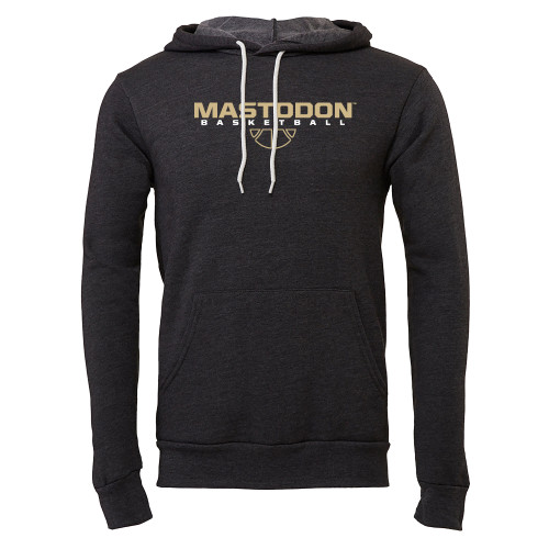  Bella + Canvas Dark Grey Heather Fleece Hood - Purdue University Fort Wayne Basketball Graphic