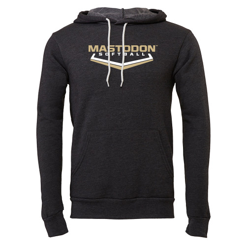  Bella + Canvas Dark Grey Heather Fleece Hood - Purdue University Fort Wayne Softball Graphic