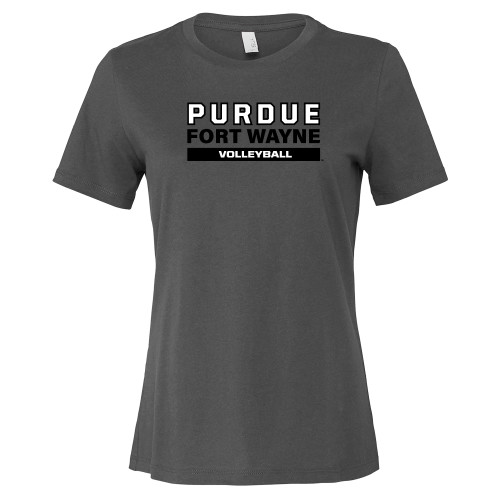  Bella + Canvas Womens Asphalt Relaxed Cotton T Shirt - Purdue University Fort Wayne Volleyball