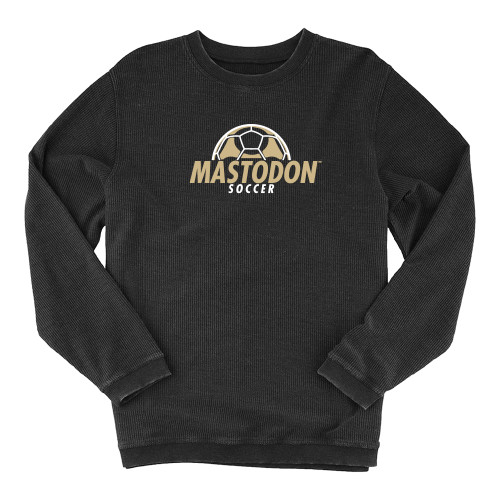  Boxercraft Womens Black Corded Crew - Purdue University Fort Wayne Soccer Graphic