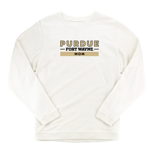 Boxercraft Womens Cream Corded Crew - Purdue University Fort Wayne Mom