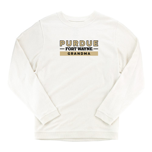  Boxercraft Womens Cream Corded Crew - Purdue University Fort Wayne Grandma
