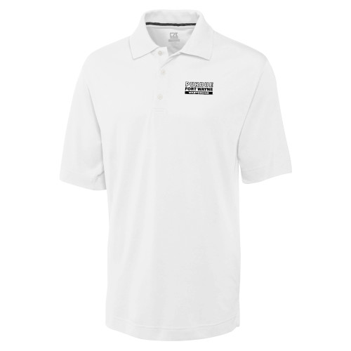  C&B White Advantage TriBlend Pique Polo - Purdue University Fort Wayne Mastodons Secondary Wordmark