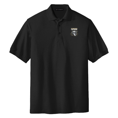  Extended Black Silk Touch Polo - Purdue University Fort Wayne Primary Athletic Mark PLUS