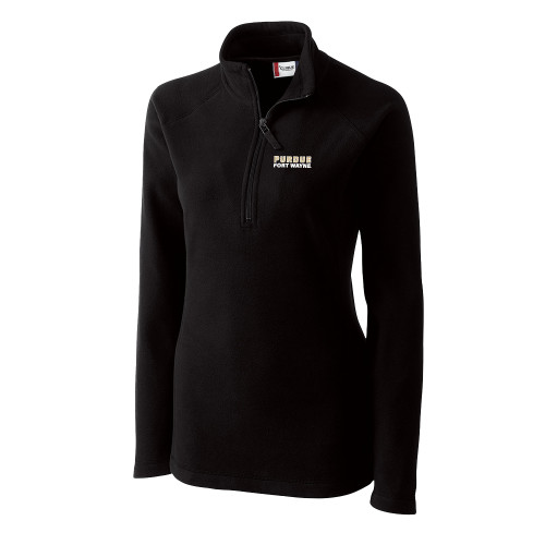  C&B Womens Black Clique Summit Performance Fleece Half Zip - Purdue University Fort Wayne Primary Athletic Wordmark
