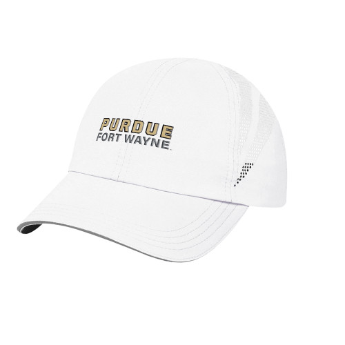  White Performance Cap - Purdue University Fort Wayne Primary Athletic Wordmark