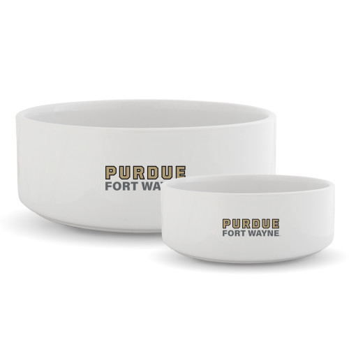  Ceramic Dog Bowl - Purdue University Fort Wayne Primary Athletic Wordmark