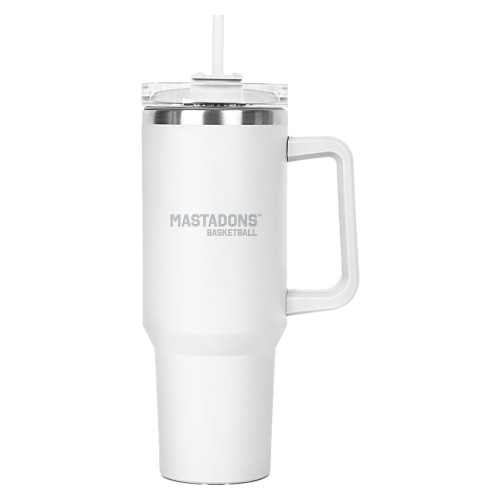  Hippo White Mug & Straw Lid with Twist Closure 40 oz - Purdue University Fort Wayne Basketball Engraved