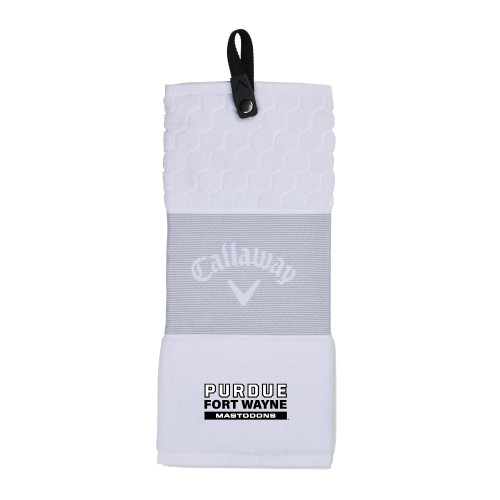  Callaway White Trifold Towel - Purdue University Fort Wayne Mastodons Secondary Wordmark