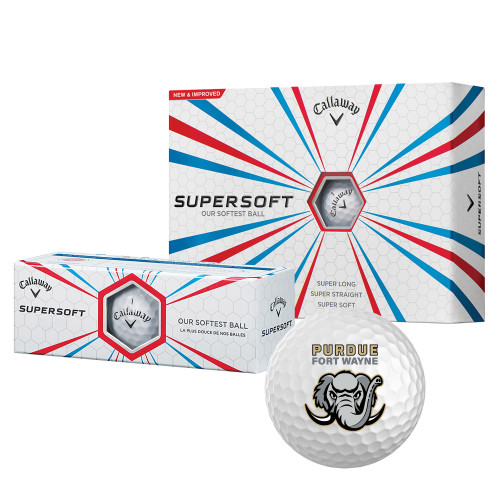  Callaway Supersoft Golf Balls 12/pkg - Purdue University Fort Wayne Primary Athletic Mark