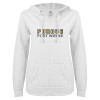 Thumbnail image for  ENZA Womens White V Notch Raw Edge Fleece Hoodie
