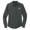 Thumbnail image for  Mercer + Mettle Womens Grey Crepe Long Sleeve Camp Blouse