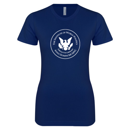  Next Level Womens Navy Boyfriend Tee - IWP Seal