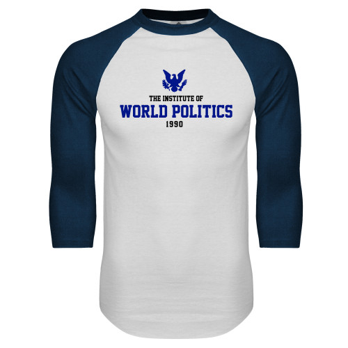  White/Navy Raglan Baseball T Shirt - Additional World Politics