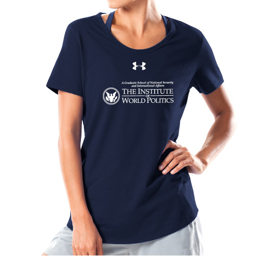  Under Armour Womens Navy Charged Cotton Tee - Primary