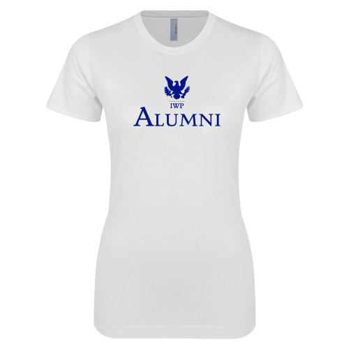  Next Level Womens White Boyfriend Tee - Alumni