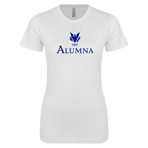  Next Level Womens White Boyfriend Tee - Alumna