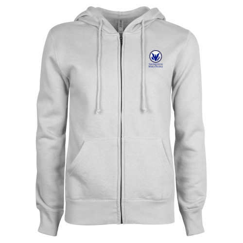  ENZA Womens White Fleece Full Zip Hoodie - Primary Stack