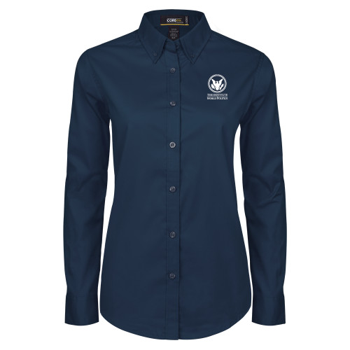  Womens Navy Twill Button Down Long Sleeve  - Primary Stack