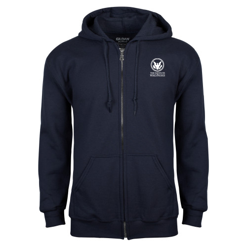  Navy Fleece Full Zip Hoodie - Artwork