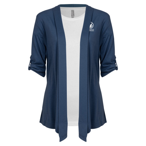  Womens Navy Drape Front Cardigan Sweater  - Primary Stack
