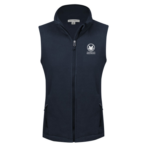  Womens Navy Fleece Full Zip Vest - Primary Stack