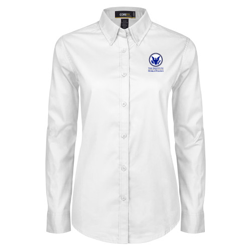  Womens White Twill Button Down Long Sleeve - Primary Stack