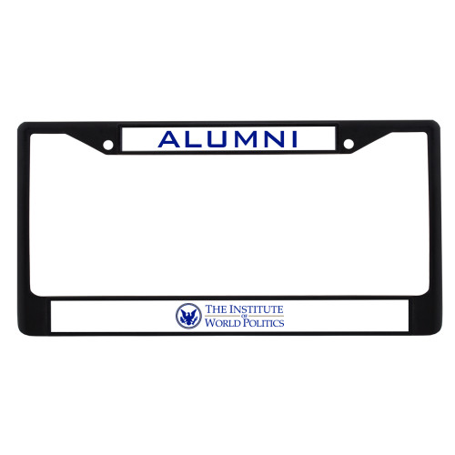  Alumni Metal License Plate Frame in Black - License Plate and Pens Artwork