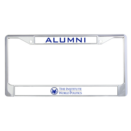 Alumni Metal License Plate Frame in Chrome - License Plate and Pens Artwork